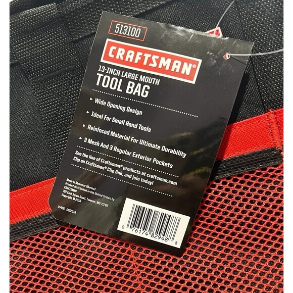 Craftsman 13-Inch Large Mouth Tool Bag ~ NWT - Picture 3 of 9